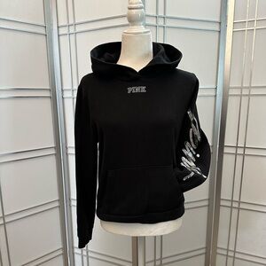 Pink brand black sweatshirt with hood. Size M